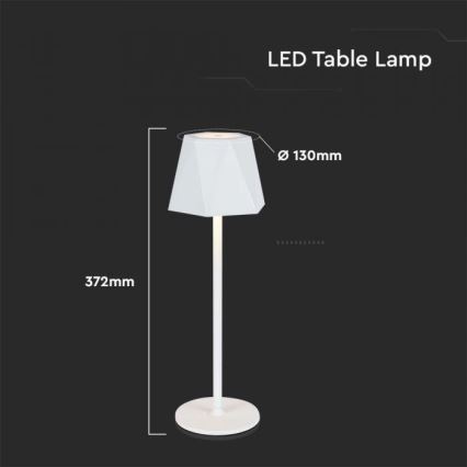 LED Prigušiva punjiva stona lampa na dodir LED/4W/5V 3000-6000K 1800 mAh bela