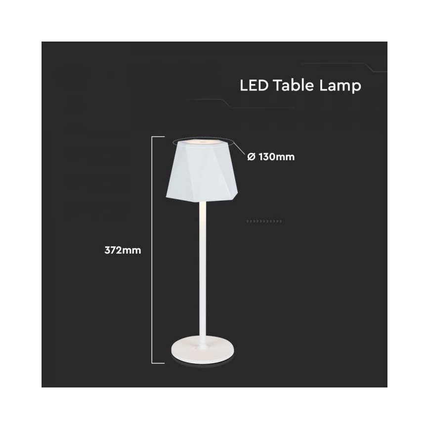 LED Prigušiva punjiva stona lampa na dodir LED/4W/5V 3000-6000K 1800 mAh bela