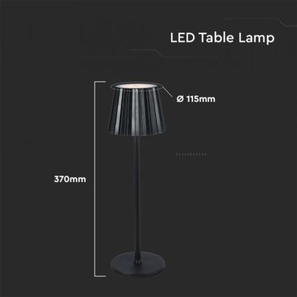 LED Prigušiva punjiva stona lampa na dodir LED/4W/5V 3000-6000K 1800 mAh crno