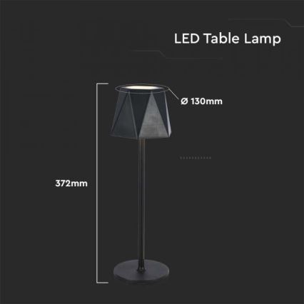 LED Prigušiva punjiva stona lampa na dodir LED/4W/5V 3000-6000K 1800 mAh crno