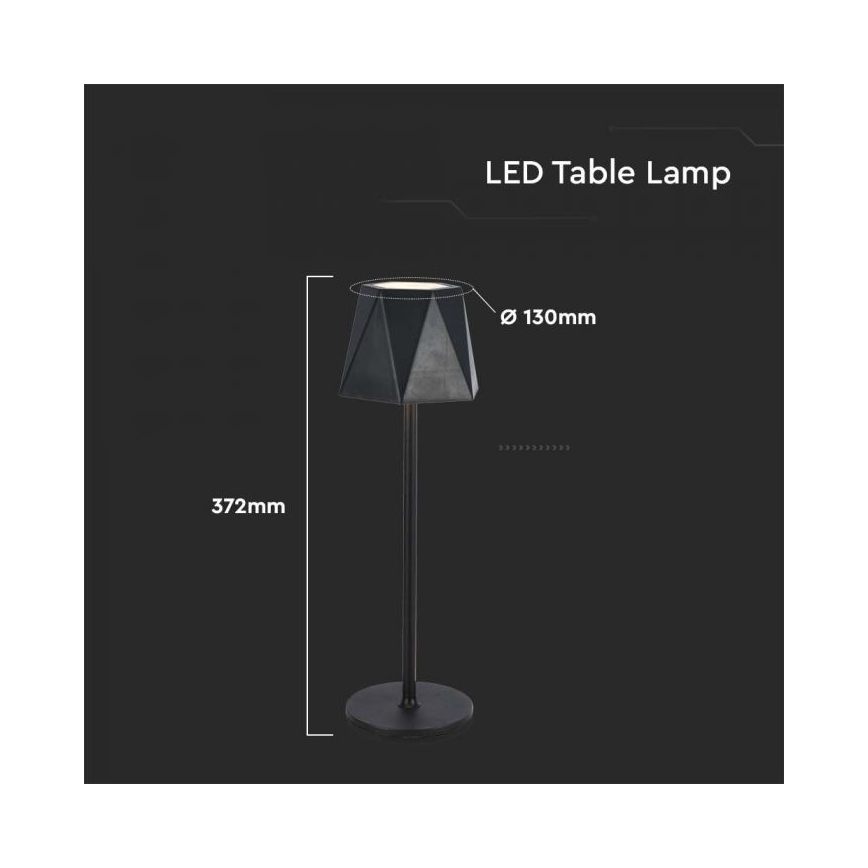 LED Prigušiva punjiva stona lampa na dodir LED/4W/5V 3000-6000K 1800 mAh crno