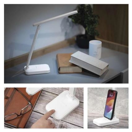 LED Prigušiva punjiva stona lampa LED/5W/3,7V 3000K/4000K/6500K 800mAh bela