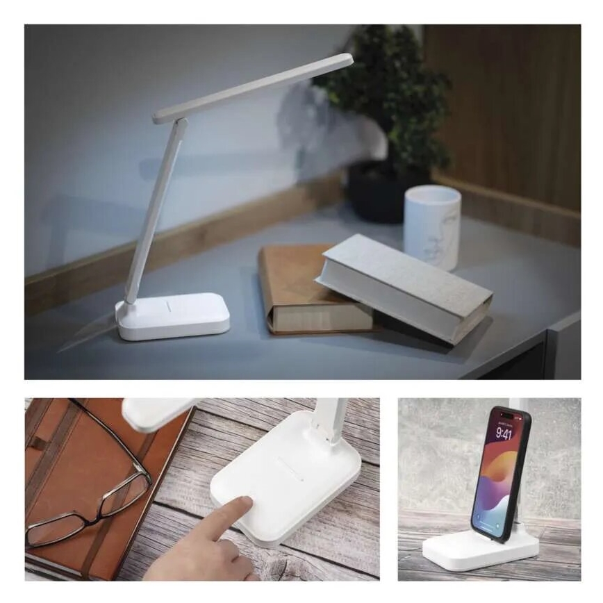 LED Prigušiva punjiva stona lampa LED/5W/3,7V 3000K/4000K/6500K 800mAh bela