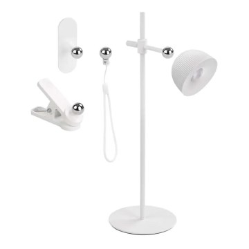 LED Prigušiva punjiva stona lampa magnetna 4u1 LED/4,2W/3,7V 4000K 1200mAh bela