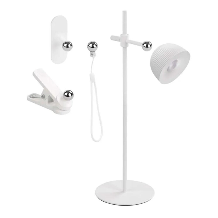 LED Prigušiva punjiva stona lampa magnetna 4u1 LED/4,2W/3,7V 4000K 1200mAh bela