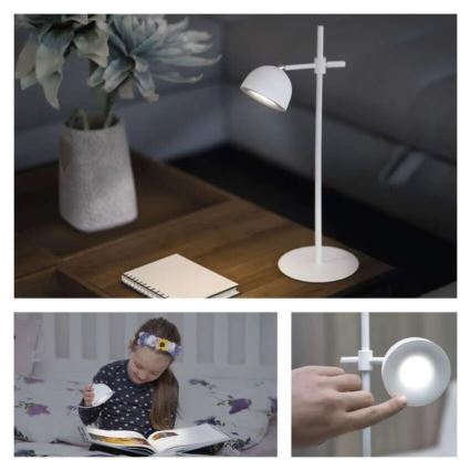 LED Prigušiva punjiva stona lampa magnetna 4u1 LED/4,2W/3,7V 4000K 1200mAh bela
