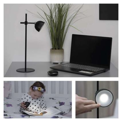 LED Prigušiva punjiva stona lampa magnetna 4u1 LED/4,2W/3,7V 4000K 1200mAh crno