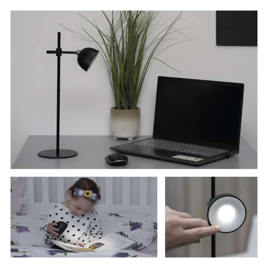 LED Prigušiva punjiva stona lampa magnetna 4u1 LED/4,2W/3,7V 4000K 1200mAh crno