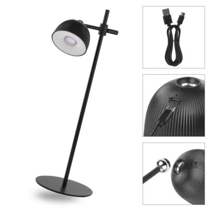 LED Prigušiva punjiva stona lampa magnetna 4u1 LED/4,2W/3,7V 4000K 1200mAh crno