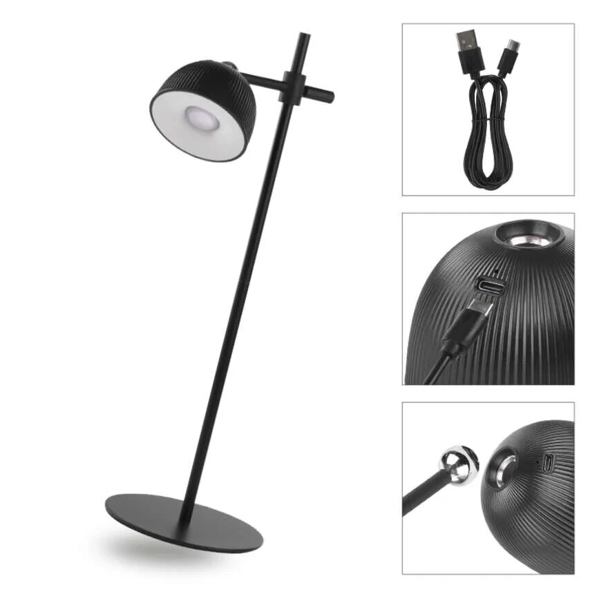 LED Prigušiva punjiva stona lampa magnetna 4u1 LED/4,2W/3,7V 4000K 1200mAh crno