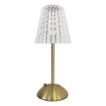 LED Prigušiva punjiva stona lampa na dodir ELBA LED/1,6W/800 mAh 3000/4000/6000K zlatna/prozirna