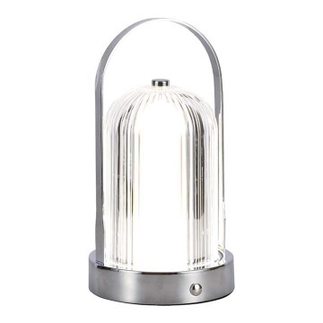 LED Prigušiva punjiva stona lampa na dodir LED/1W/5V 3000-6000K 1800 mAh mat krom