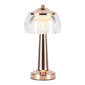LED Prigušiva punjiva stona lampa na dodir LED/1W/5V 3000-6000K 1800 mAh roze zlatno