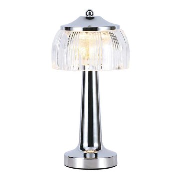 LED Prigušiva punjiva stona lampa na dodir LED/1W/5V 3000-6000K 1800 mAh sjajni krom