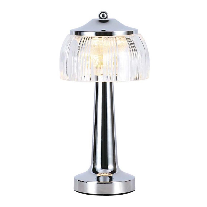 LED Prigušiva punjiva stona lampa na dodir LED/1W/5V 3000-6000K 1800 mAh sjajni krom