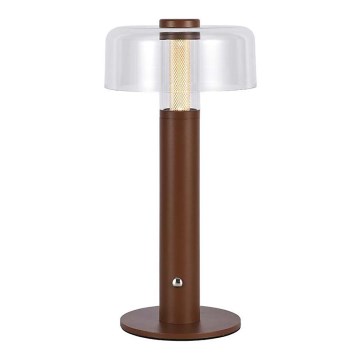 LED Prigušiva punjiva stona lampa na dodir LED/1W/5V 3000K 1800 mAh braon