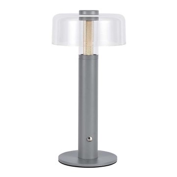 LED Prigušiva punjiva stona lampa na dodir LED/1W/5V 3000K 1800 mAh sivo