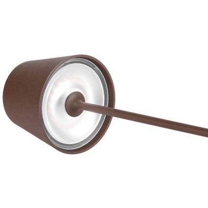 LED Prigušiva punjiva stona lampa na dodir LED/2W/5V 4400 mAh 3000K IP54 braon