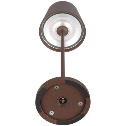 LED Prigušiva punjiva stona lampa na dodir LED/2W/5V 4400 mAh 3000K IP54 braon