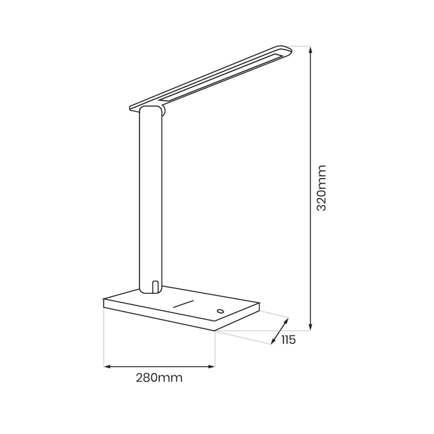 LED Prigušiva punjiva stona lampa POST LED/5W/5V 3000-6500K crno
