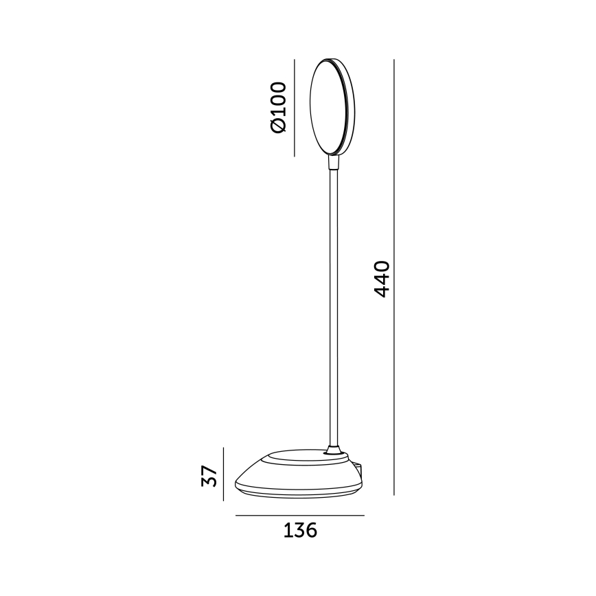 LED Prigušiva punjiva stona lampa VISUA LED/5W/5V 3000-5000K 1200 mAh crno