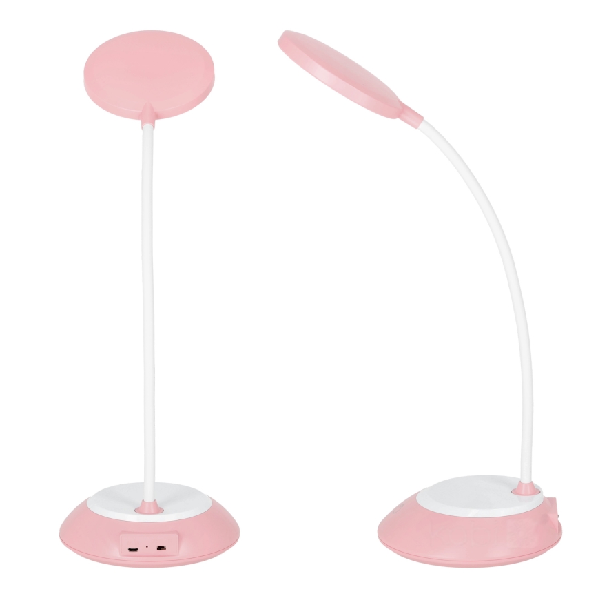 LED Prigušiva punjiva stona lampa VISUA LED/5W/5V 3000-5000K 1200 mAh roze