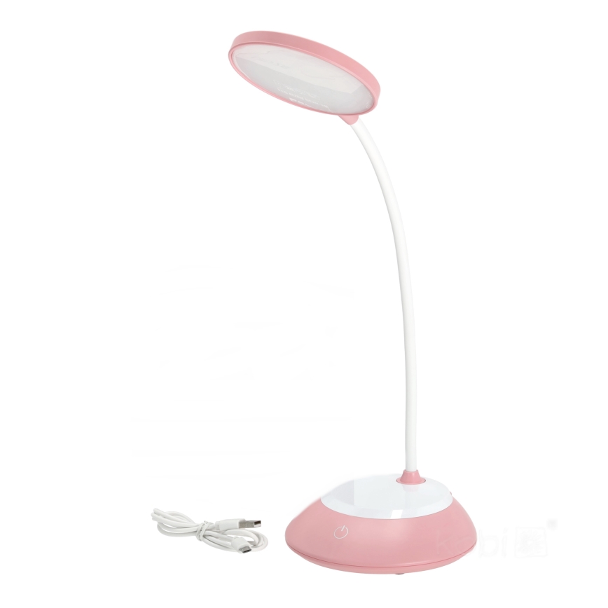 LED Prigušiva punjiva stona lampa VISUA LED/5W/5V 3000-5000K 1200 mAh roze