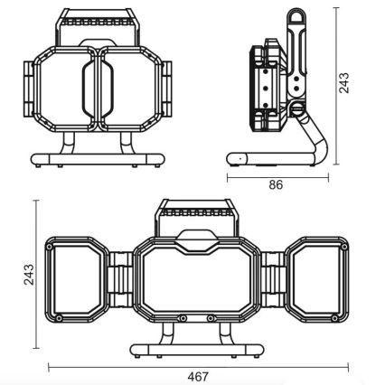 LED Prigušiva radna lampa LED/50W/5V 12000 mAh IP54
