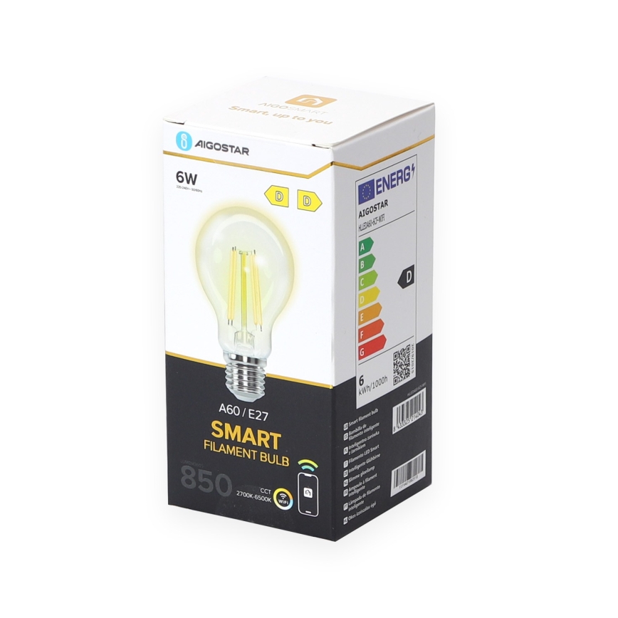LED Prigušiva sijalica A60 E27/6W/230V 2700-6500K Wi-Fi - Aigostar