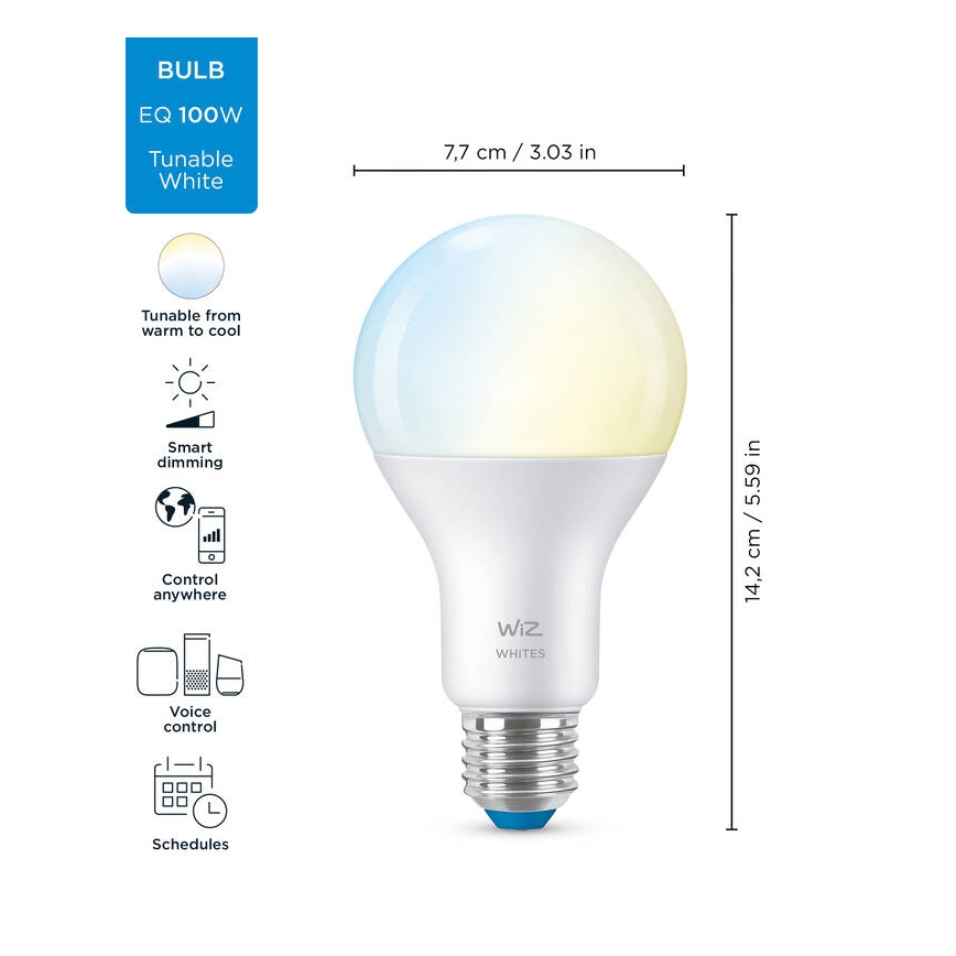 LED prigušiva sijalica A67 E27/13W/230V 2700-6500K CRI 90 Wi-Fi - WiZ