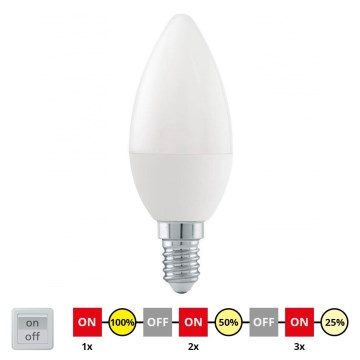 LED Prigušiva sijalica C37 E14/6W/230V 3000K - STEPDIMMING - Eglo 54834