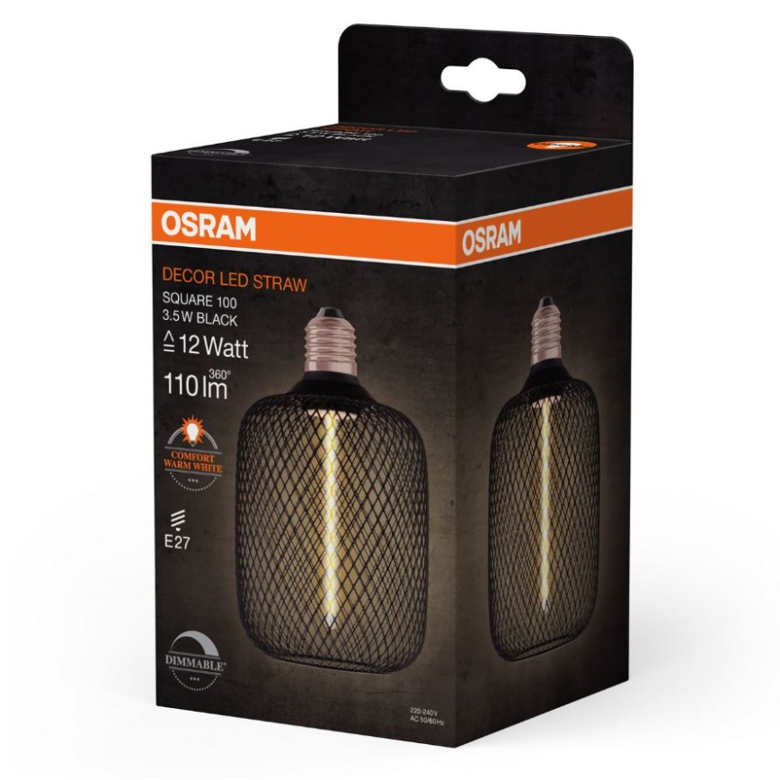 LED Prigušiva sijalica DECOR FILAMENT E27/3,5W/230V 1800K crno - Osram