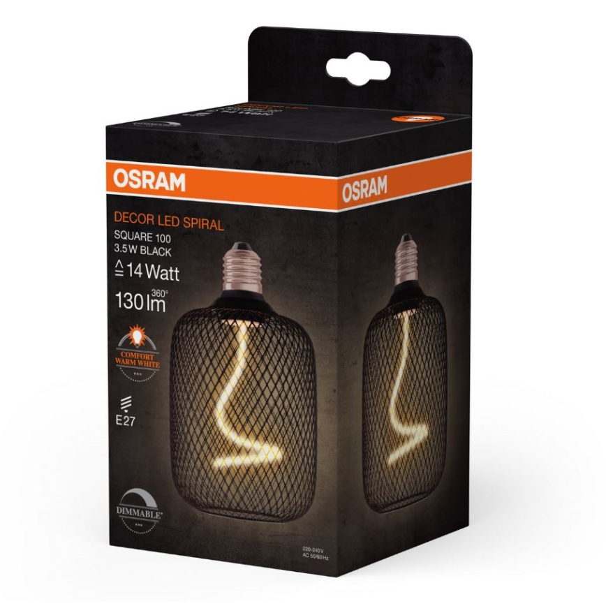 LED Prigušiva sijalica DECOR FILAMENT E27/3,5W/230V 1800K crno - Osram