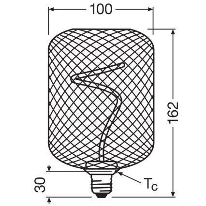 LED Prigušiva sijalica DECOR FILAMENT E27/3,5W/230V 1800K crno - Osram