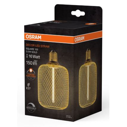 LED Prigušiva sijalica DECOR FILAMENT E27/3,5W/230V 1800K zlatna - Osram