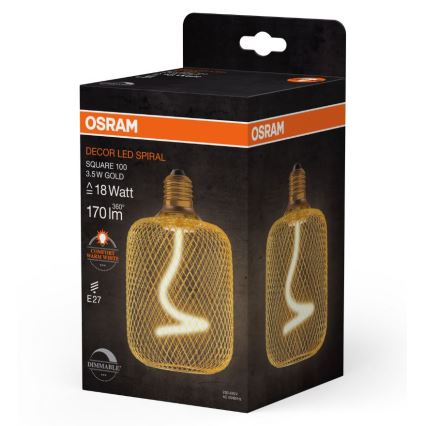 LED Prigušiva sijalica DECOR FILAMENT E27/3,5W/230V 1800K zlatna - Osram