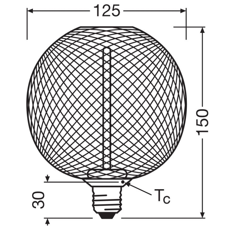 LED Prigušiva sijalica DECOR  FILAMENT G125 E27/3,5W/230V 1800K crno - Osram