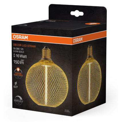 LED Prigušiva sijalica DECOR  FILAMENT G125 E27/3,5W/230V 1800K zlatna - Osram