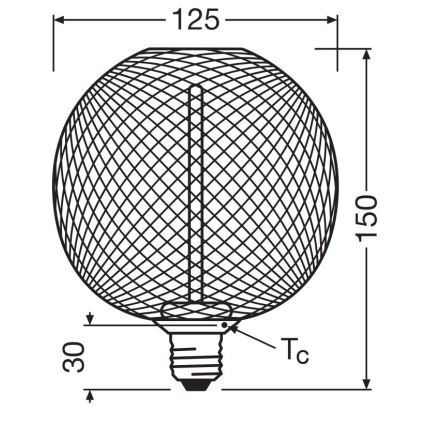 LED Prigušiva sijalica DECOR  FILAMENT G125 E27/3,5W/230V 1800K zlatna - Osram