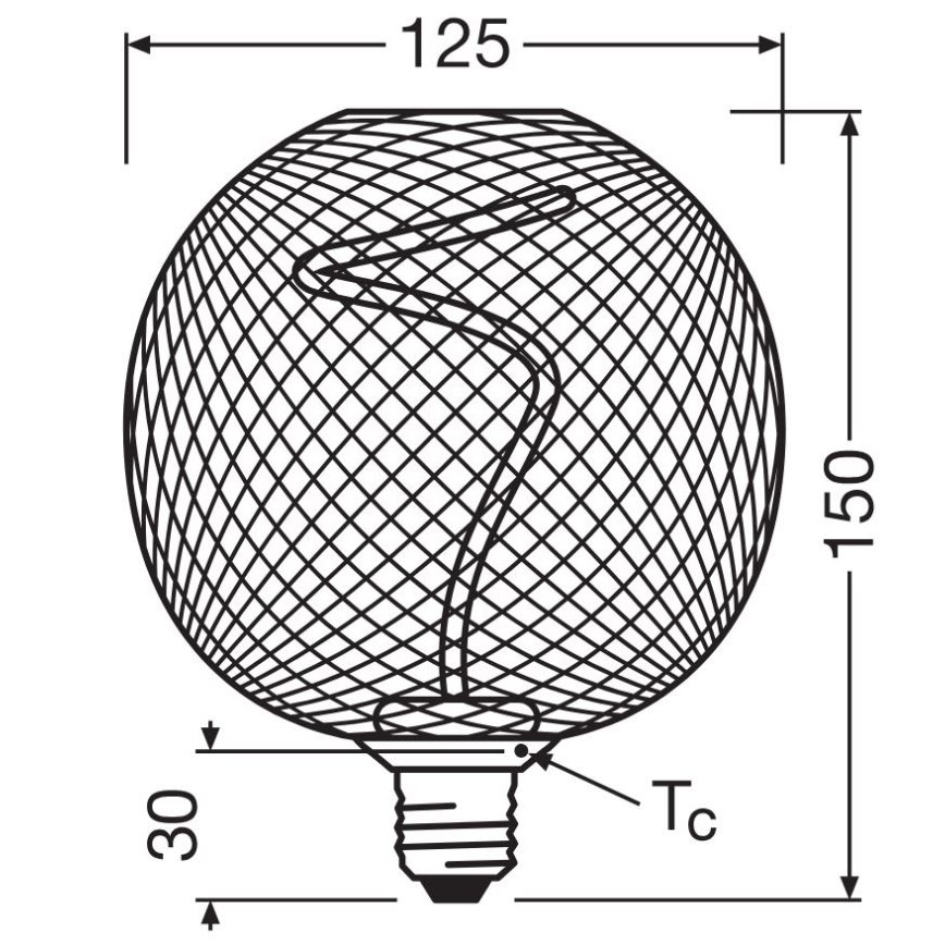 LED Prigušiva sijalica DECOR FILAMENT G125 E27/3,5W/230V 1800K zlatna - Osram