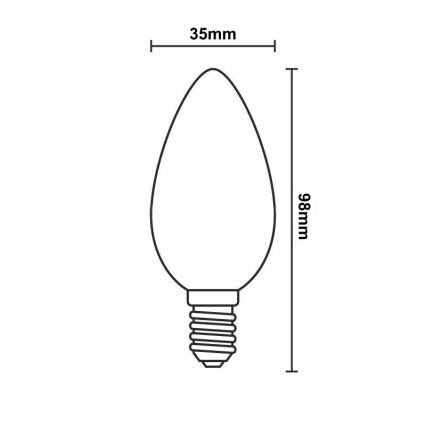 LED Prigušiva sijalica FILAMENT C35 E14/6W/230V 3000K