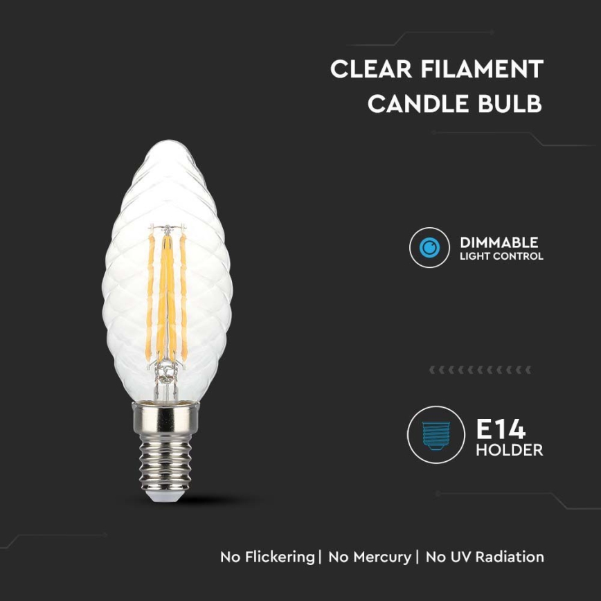 LED Prigušiva sijalica FILAMENT E14/4W/230V 3000K