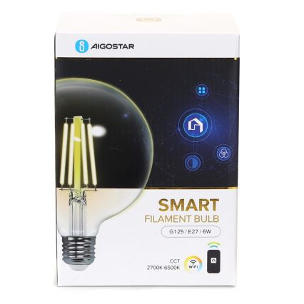 LED Prigušiva sijalica FILAMENT G125 E27/6W/230V 2700-6500K Wi-Fi - Aigostar