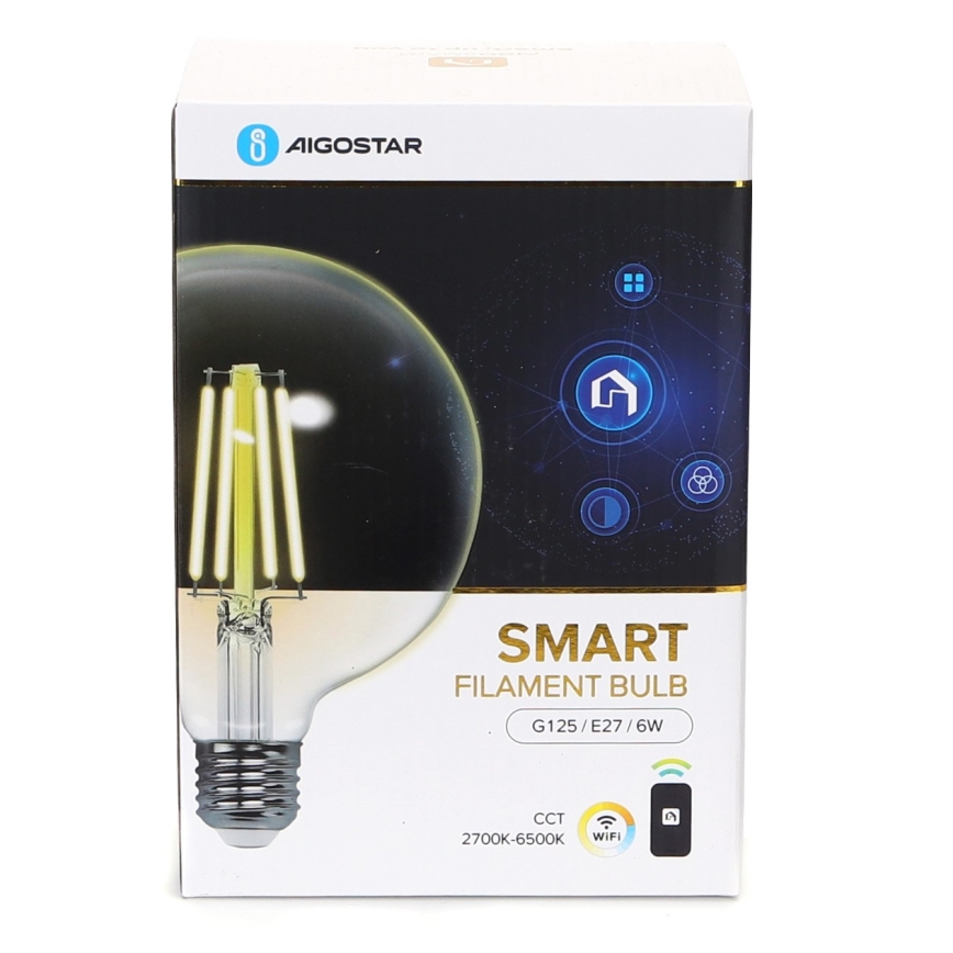 LED Prigušiva sijalica FILAMENT G125 E27/6W/230V 2700-6500K Wi-Fi - Aigostar