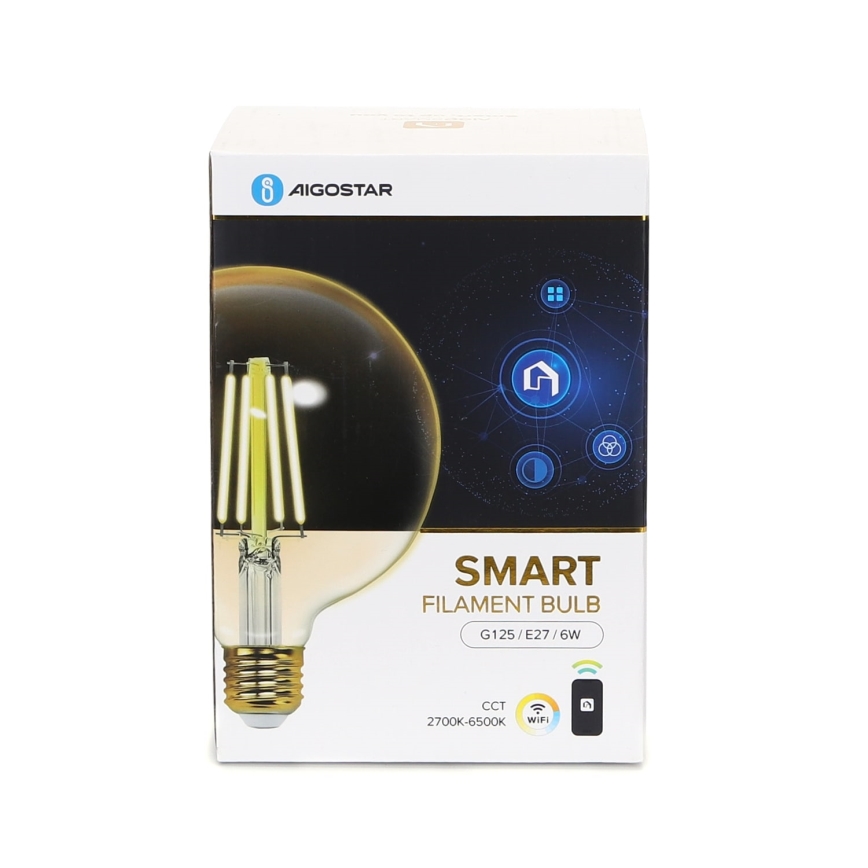 LED Prigušiva sijalica FILAMENT G125 E27/6W/230V 2700-6500K Wi-Fi - Aigostar