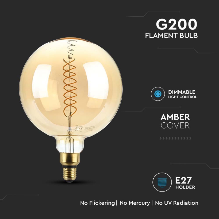 LED Prigušiva sijalica FILAMENT G200 E27/8W/230V 1800K