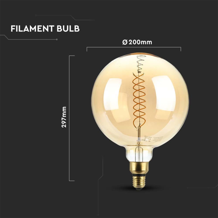 LED Prigušiva sijalica FILAMENT G200 E27/8W/230V 1800K