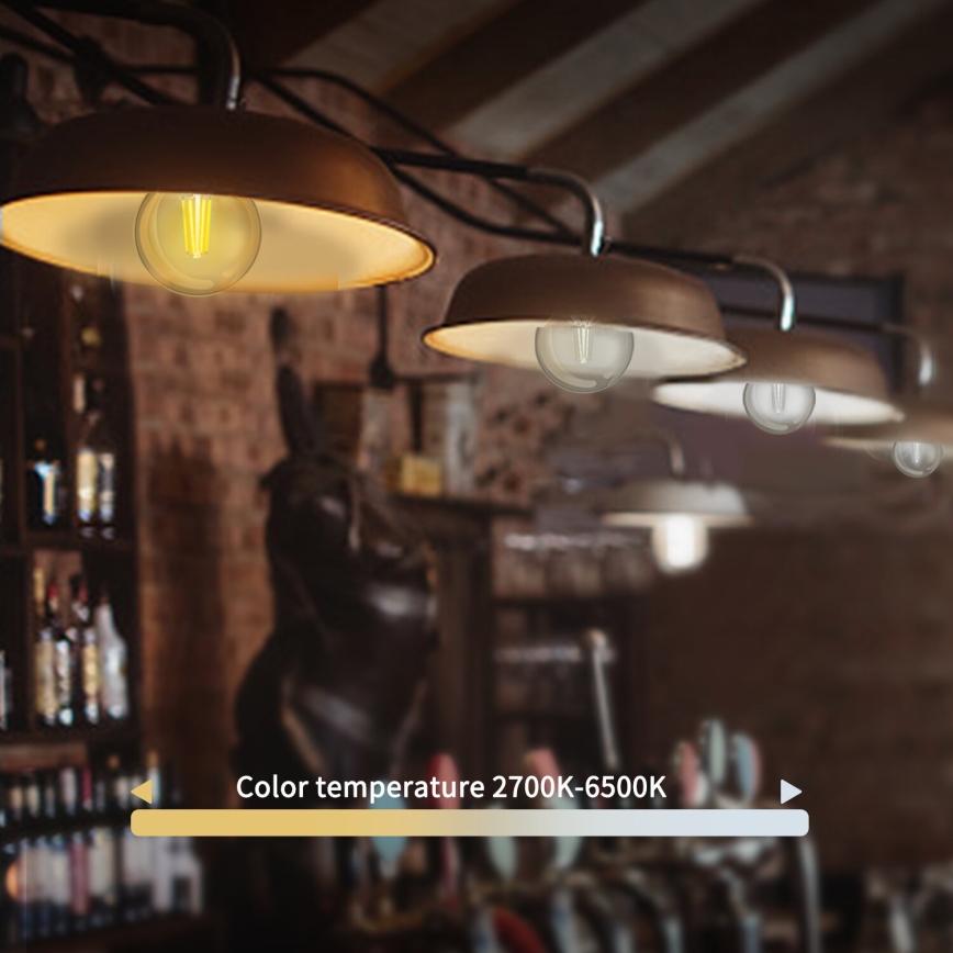 LED Prigušiva sijalica FILAMENT G45 E27/4,5W/230V 2700-6500K Wi-Fi - Aigostar