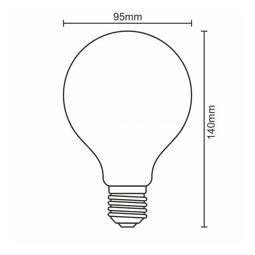 LED Prigušiva sijalica FILAMENT G95 E27/11W/230V 4000K