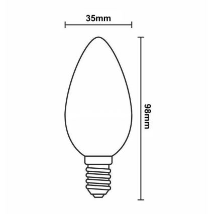 LED Prigušiva sijalica FILAMENT VINTAGE C35 E14/6W/230V 2000K
